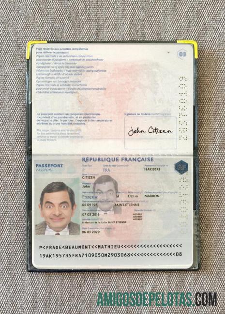 Passaporte da França 2019 Presente Photolook baixar para verificação
